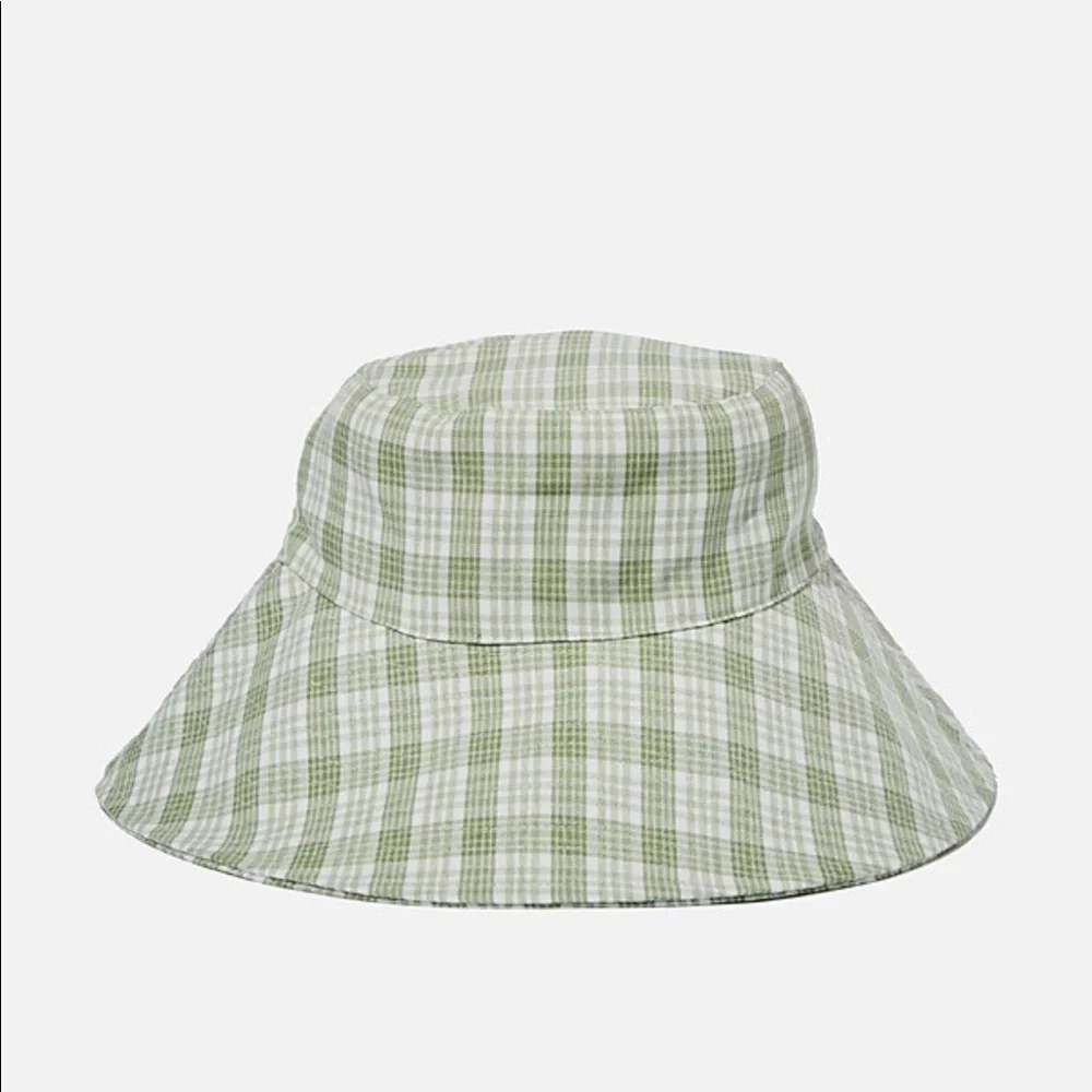 2/$30 New Cotton On Hazel wide brim sun hat with strings striped green